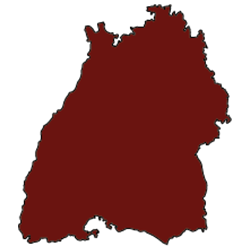 Deutsches Bundesland Baden-Württemberg rot eingefärbt