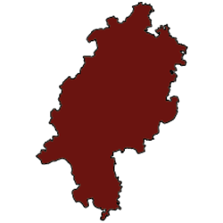 Deutsches Bundesland Hessen rot eingefärbt