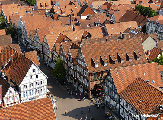 Ein Blick auf die schönen Dächer von Celle