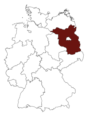 Brandenburg ist in der Deutschlandkarte rot gefärbt