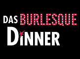 Das Burlesque Dinner Logo auf dunklem Hintergrund. Das Logo besteht aus dem Schriftzug Das Burlesque Dinner in weiß und rosa.