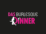 Logo "Das Burlesque Dinner" auf dunklem Hintergrund. 