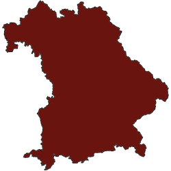 Deutsches Bundesland Bayern rot eingefärbt