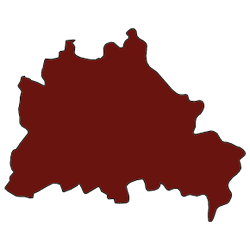 Deutsches Bundesland Berlin rot eingefärbt