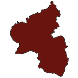 Deutsches Bundesland Rheinland-Pfalz rot eingefärbt