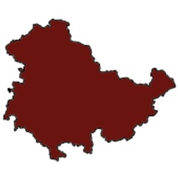 Deutsches Bundesland Thüringen rot eingefärbt