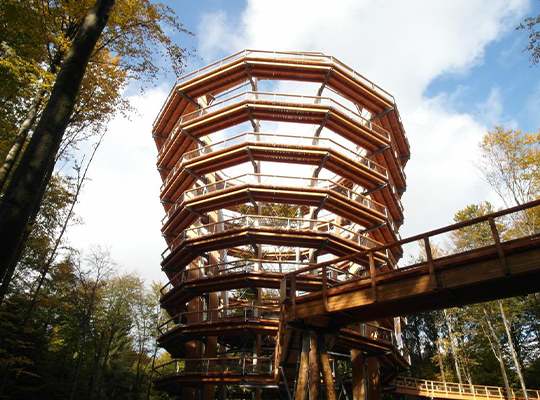 Baumwipfelpfad endet im großen Turm