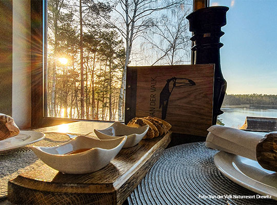 Der magische Ausblick während dem Aufenthalt im Naturresort Drewitz