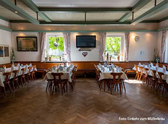 Festsaal im Müllerbräu beim Krimidinner Töging