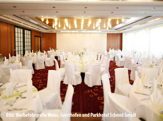 Schöner Saal im Hotel Schmid