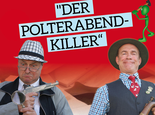 Kollage beider Schauspieler mit der Aufschrift Der Polterabendkiller