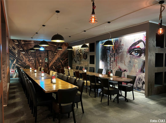 Schöner Innenraum im CULT in Bad Oeynhausen.