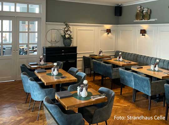 Lokal des Strandhauses Celle, Modern dekoriert