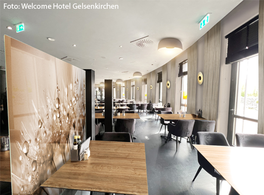 Innenansicht vom Essensbereich im Welcome Hotel Gelsenkirchen