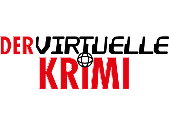 Rotes und schwarzes Logo "der virtuelle Krimi" 